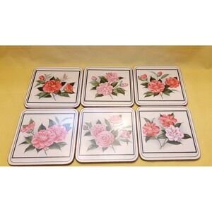 Royal Table Coasters Camellias Set Of 6  Coasters New